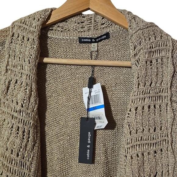 NWT Cable & Gage Knit Cardigan | Beige | Size XL 0016 - Picture 3 of 10